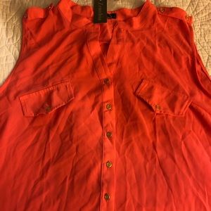 Xenobia Orange Sleeveless Shirt Size XXXL